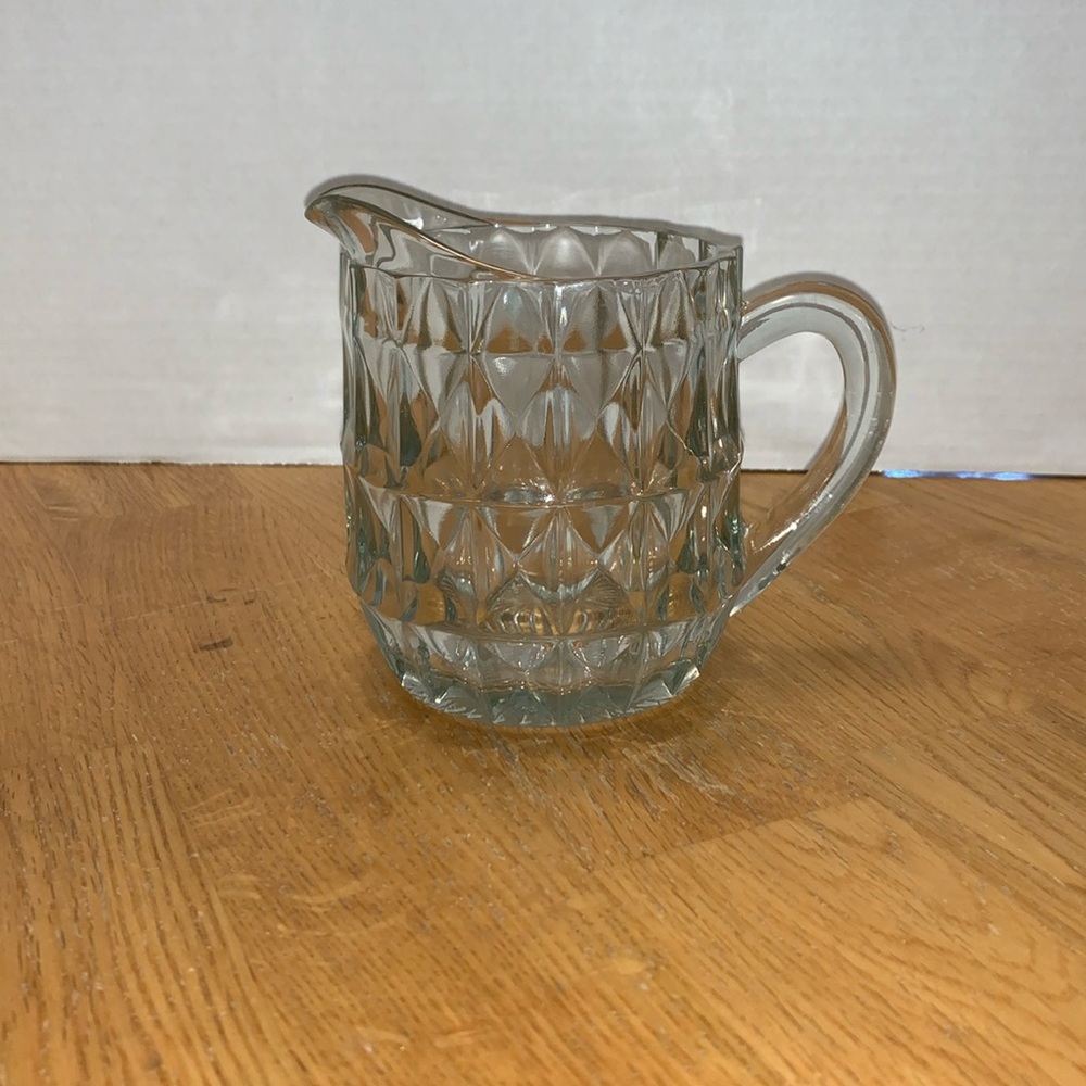 Vintage Jeanette Windsor diamond cut flared rim pitcher